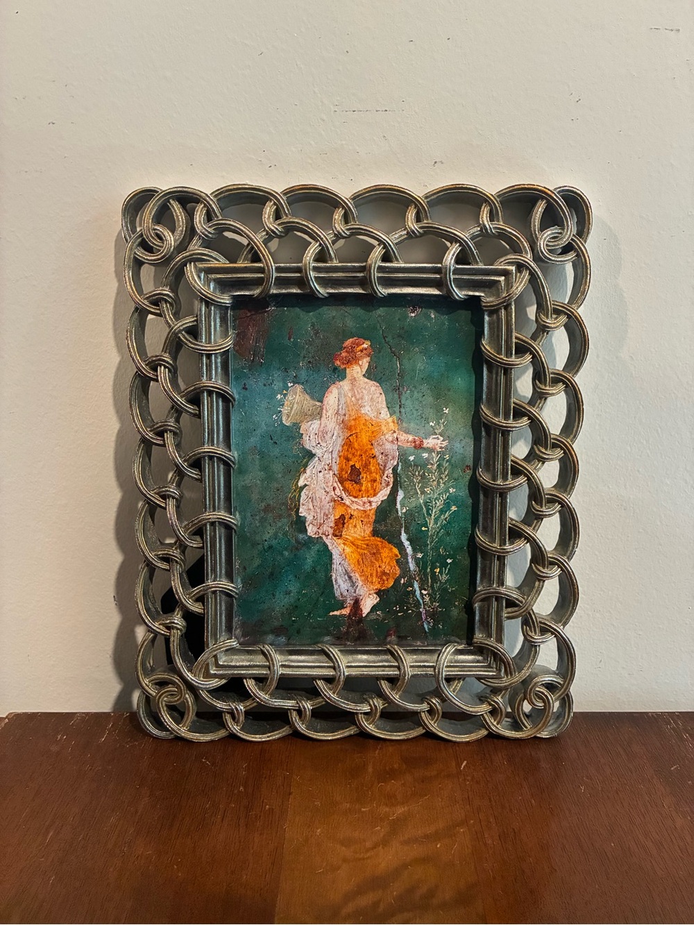 Pompeii Persephone Fresco Framed Art Print 8.5x10.5 Ancient Roman Flora Flowers